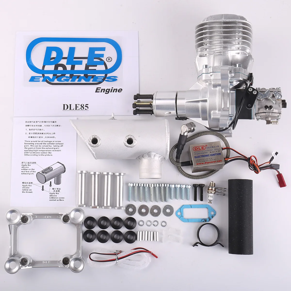 Dle85 Drone Gasoline Engine Single Cylinder Two-stroke Side Exhaust ...