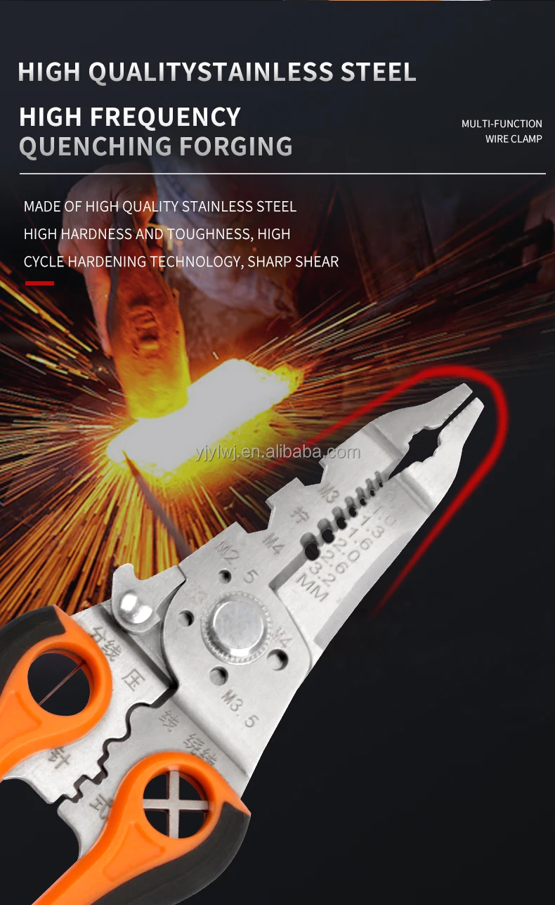 Electric Cutter Tool Crimping Pliers Cutting Wire Stripper Crimping Pliers Wire Stripper Tool for Drill Ratcheting Cable Cutter