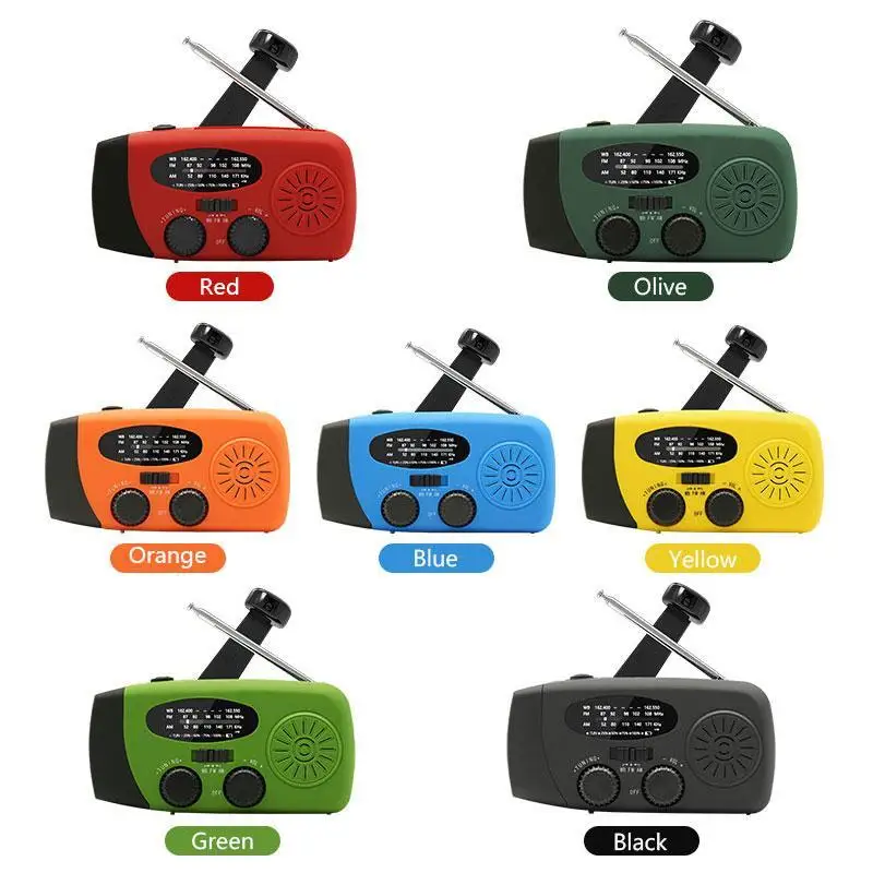 Solar Emergency Radio with Multiband Receiver and Bulb Light Dual Function Flashlight and Radio