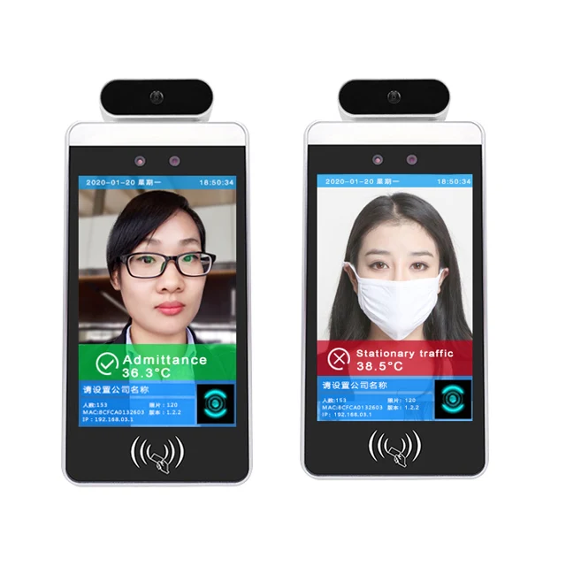 Wireless Facial Recognition Access Control and Time Attendance 8 Inches 3D Face Recognition Biometric Device With Thermal Camera