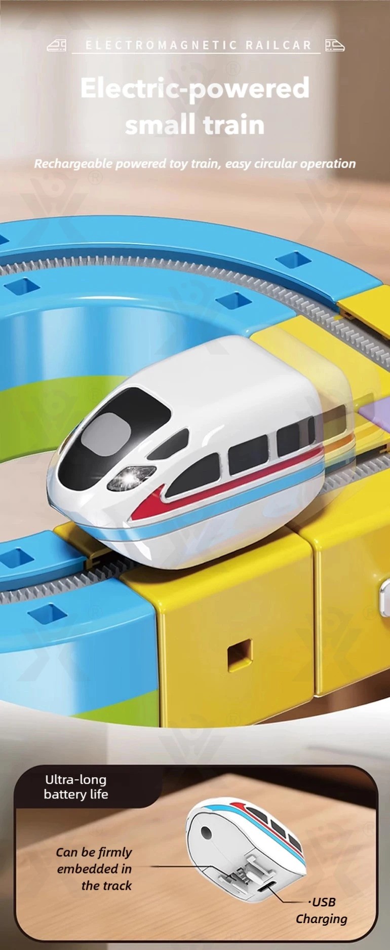 成基魔术轨道玩具汽车积木卡通彩色电池操作玩具火车多轨