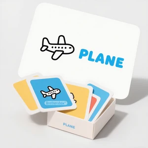 Manufacturer's Cartoon Pattern Airplane Words Educational Learning Cards Customized Children's Flash Cards