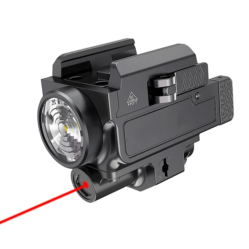 RichFire Rechargeable LED Flashlight Green and Red Tactical Laser Beam Combo Aluminum Body with USB Charging Green Laser Beam