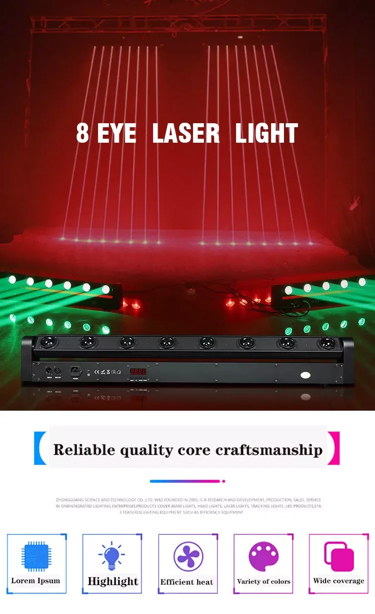 Luces Discoteca 8 Eyes Rgb Led Beam Moving Head Lesar Light