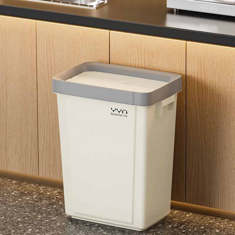 Unique Durable Plastic Room Service Garbage Can Big Size Trash Bin Paper Waste Bin with Swing Lid