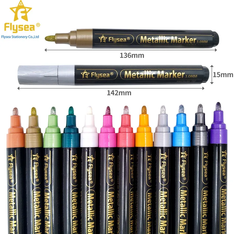 Metallic Marker Pen Water Based Marker for Wax Seal Photo Glass Laminated Paper