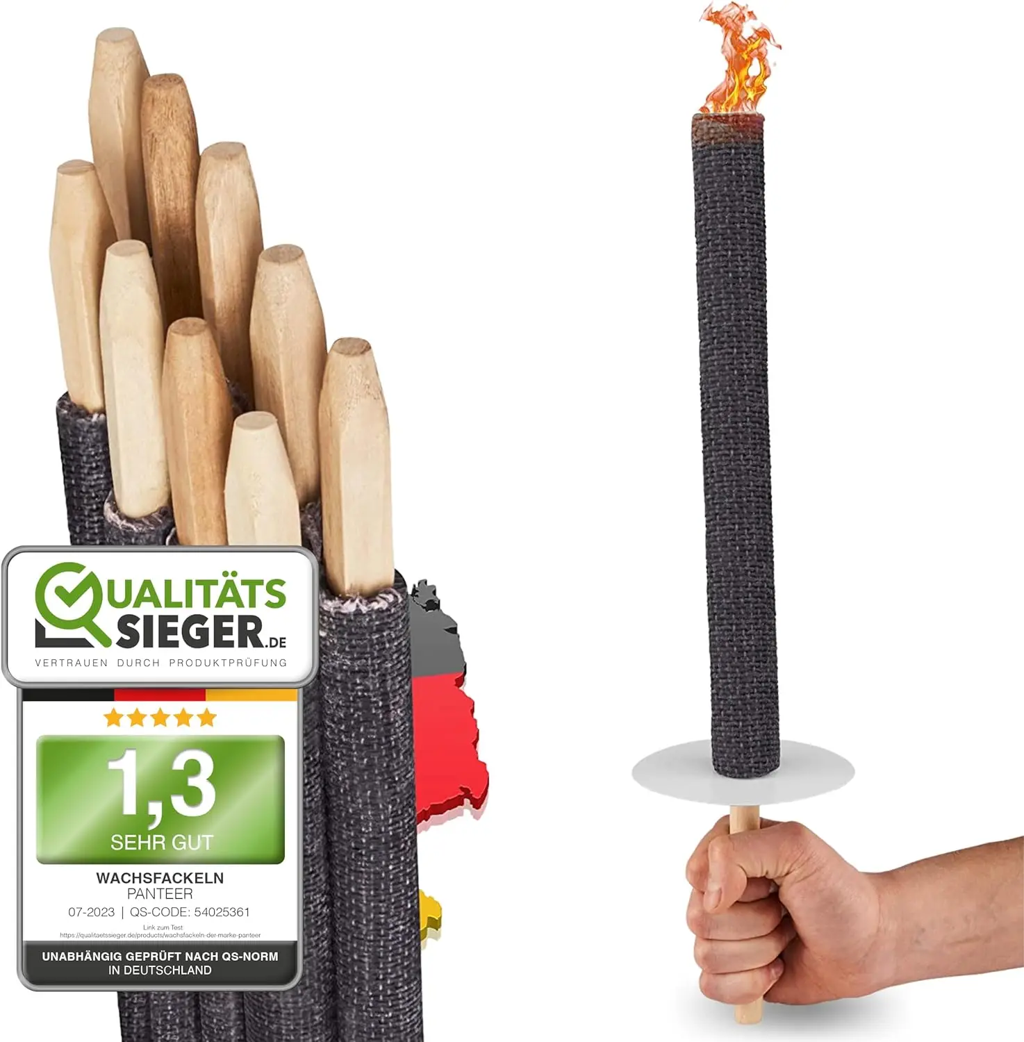 Party Decoration to Create Atmosphere Wind Proof Fire Torch Natural Wax Torch Burning for Long Time