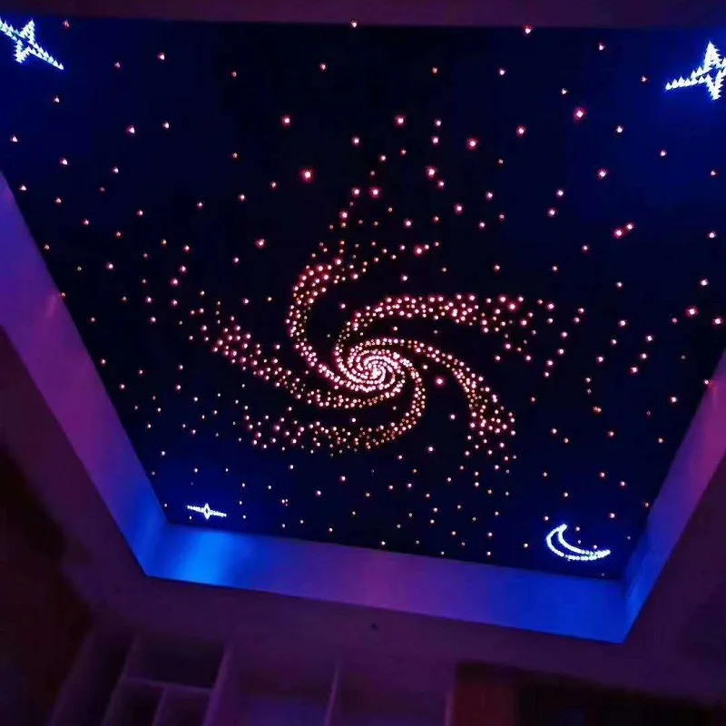 ファイバーオプティック ツインクルスター天井照明キット RGB色変化可