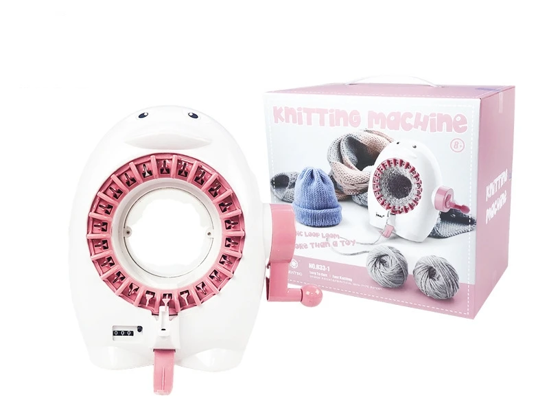 Creative Penguin Mini Knitting Machine Children's Hand Portable Knitting Machine Loom Toy Set