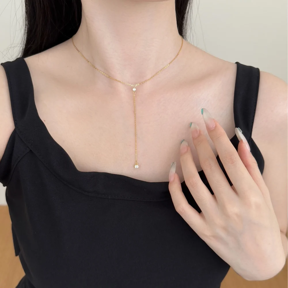 KAKODIY Women's Necklace Rhodium 18K Gold Plated Exquisite Water Drop Necklace Women's Fashion Pendant Necklace Women's Jewelry Gift detail 5