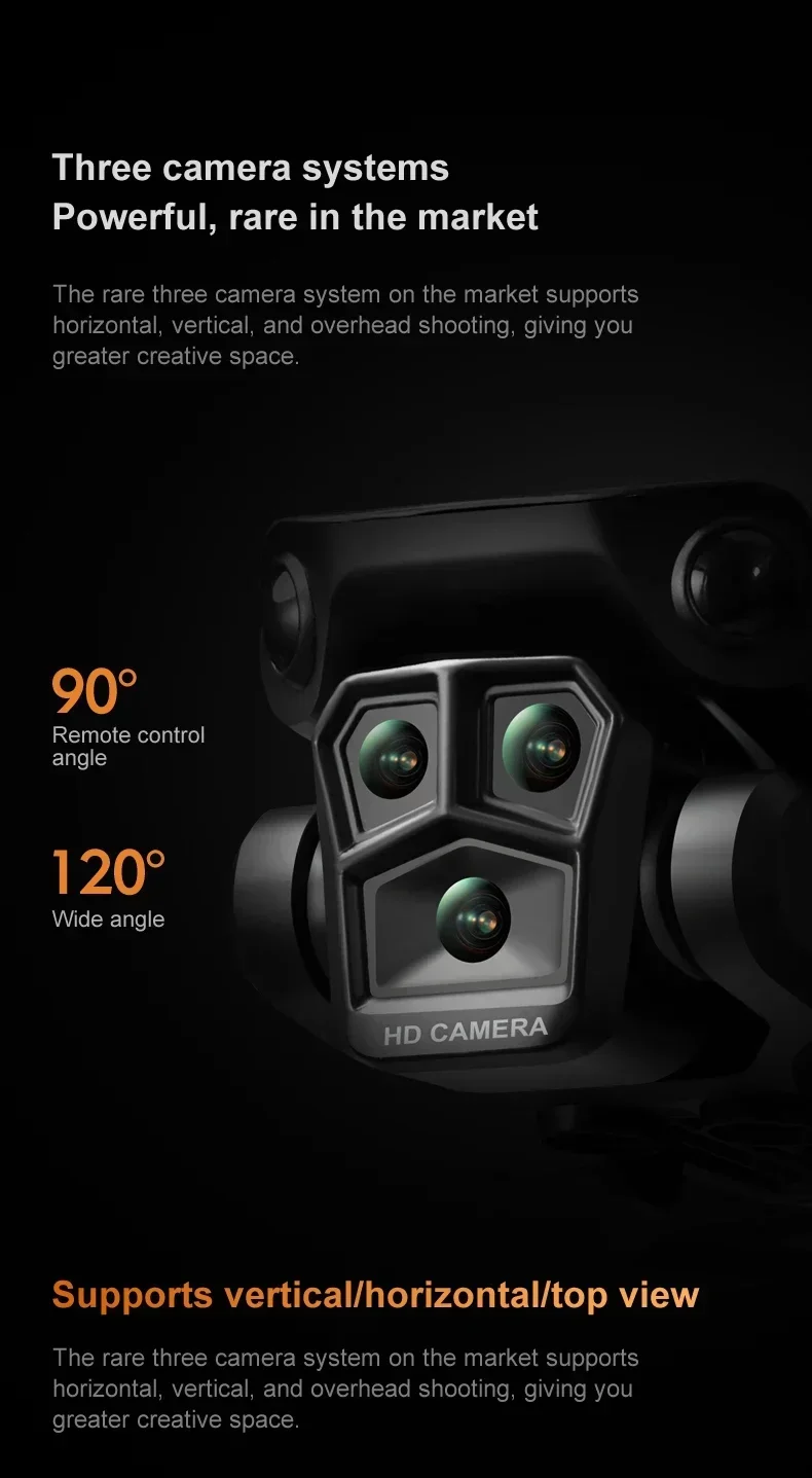 K6 Max Drone 2k Gps Professinal Hd Three Cameras Wide Angle Optical ...