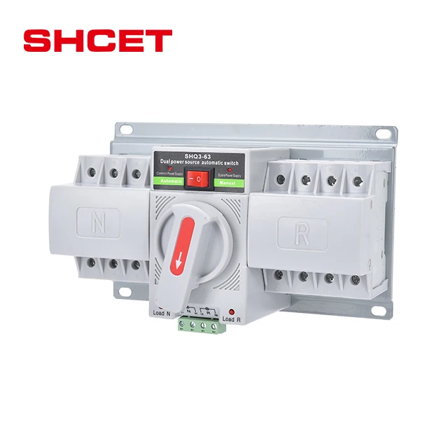 Manufacturers Ats Dual Power Din Rail Automatic Transfer Changeover Switch Generator 2P AC380V-400V 16A 20A 25A 32A From SHCET