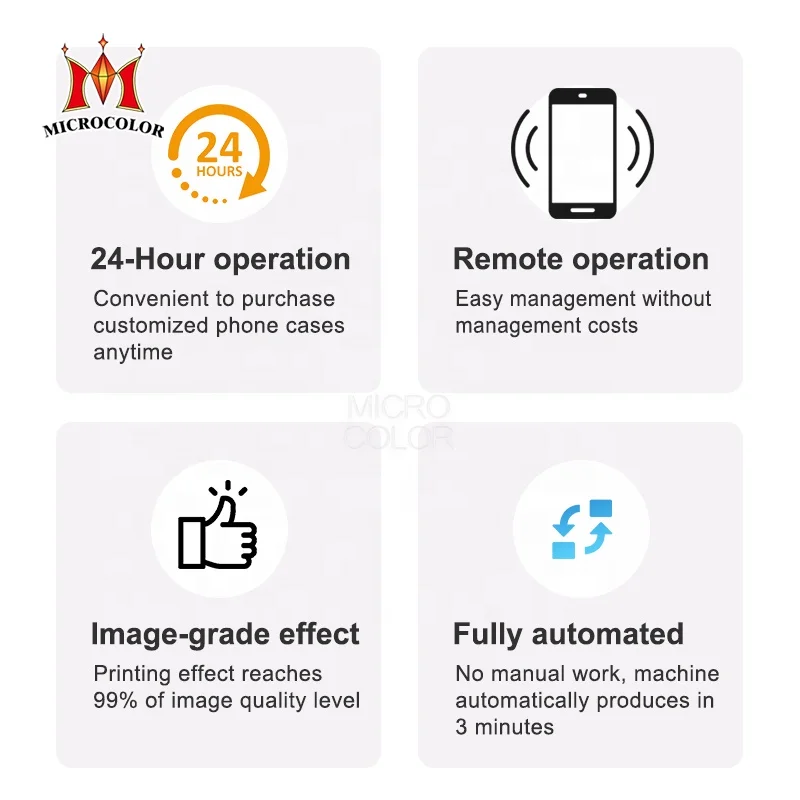 Best Selling Automatic Microcolor Phone Case Printer Vending Machine Mobile Phone Shell Printing Vending Machine for All Phones