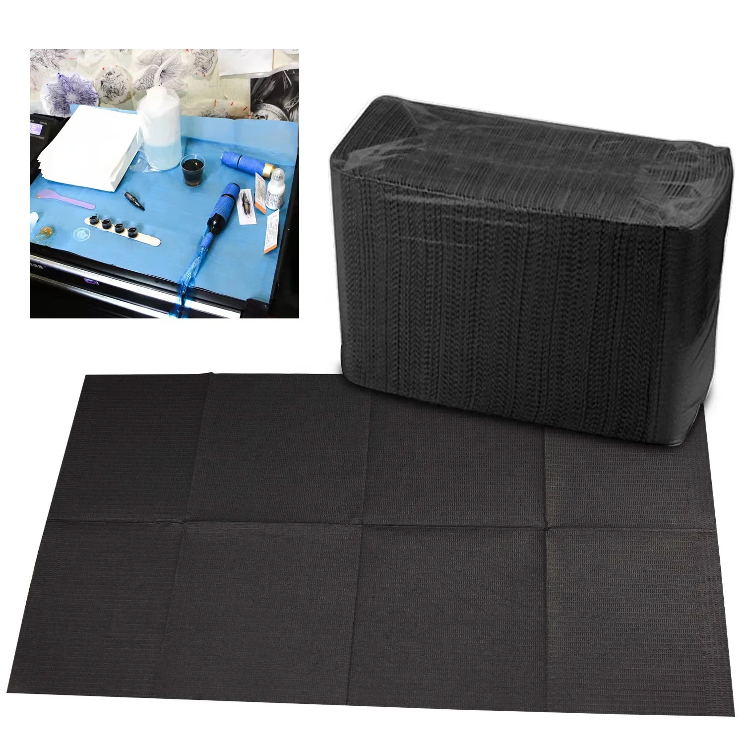 250 Stück Einweg-Lätzchen 33x45 Cm – 3-lagig, Wasserdicht, Für Tattoo, Nagelstudio & Patienten