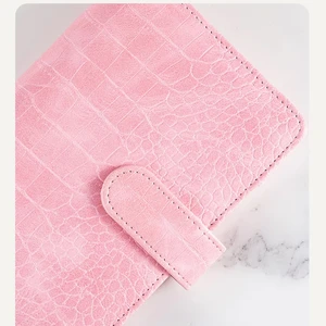 A6 PU Print Loose Leaf Cash Budget Planner Notebook Monthly Binder Luxury Logo Custom Students Notebook