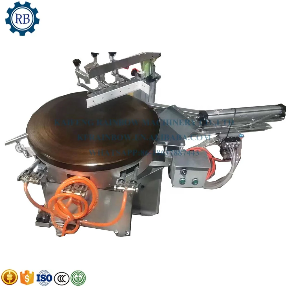 Electric Gas Heating Rotating Automatic Pancake Hot Plate Crepe Maker Making Machine With Customized Diameter