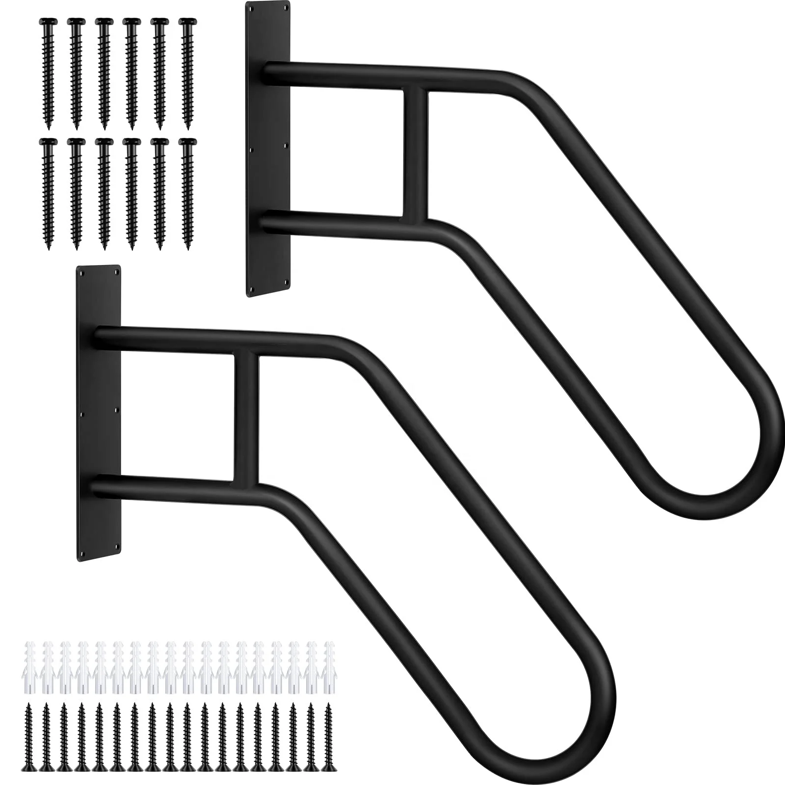 Heavy Duty Ushaped Wall Mounted Handrail Stainless Steel Indoor