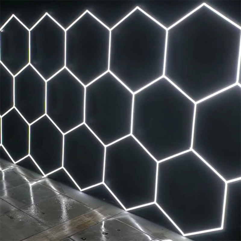 Modular 8X16Ft Aluminum Fast Dissipation Industrial Led Light Hexagon Led Light For Ceiling For Workshop Garage Light Lamp Led