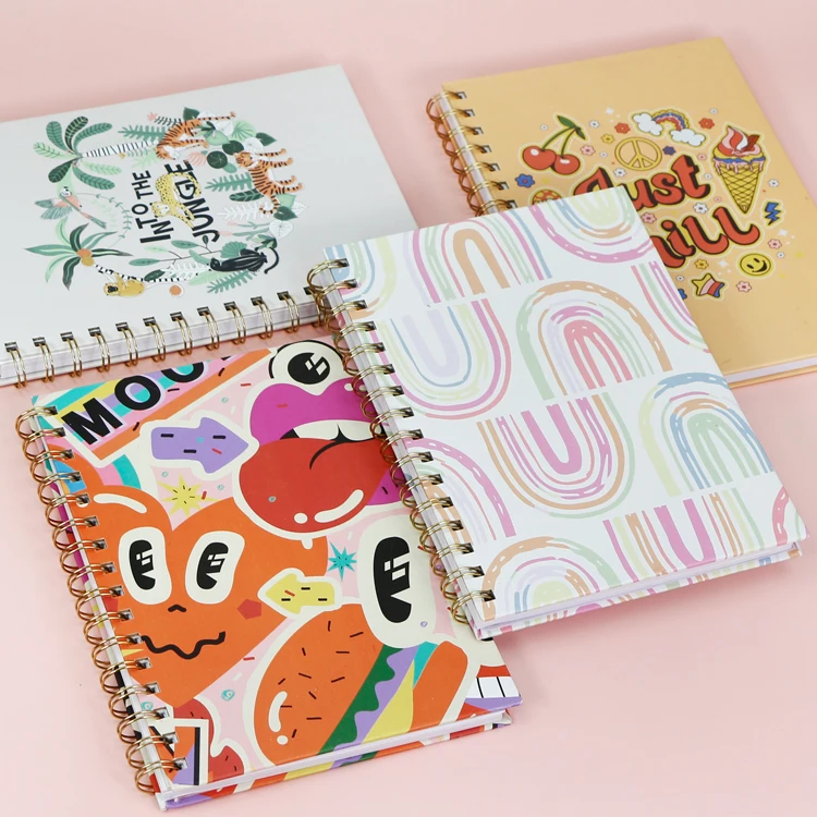 New Design A5 Spiral Diy Planner With Cute Stickers Wholesale Customizable Logo Hardcover Spiral