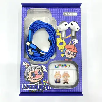 Labubu Cartoon - Themed TWS Earphones with Charging Cable Set