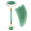 Rullo di aventurina verde e ala Gua Sha (senza scatola)
