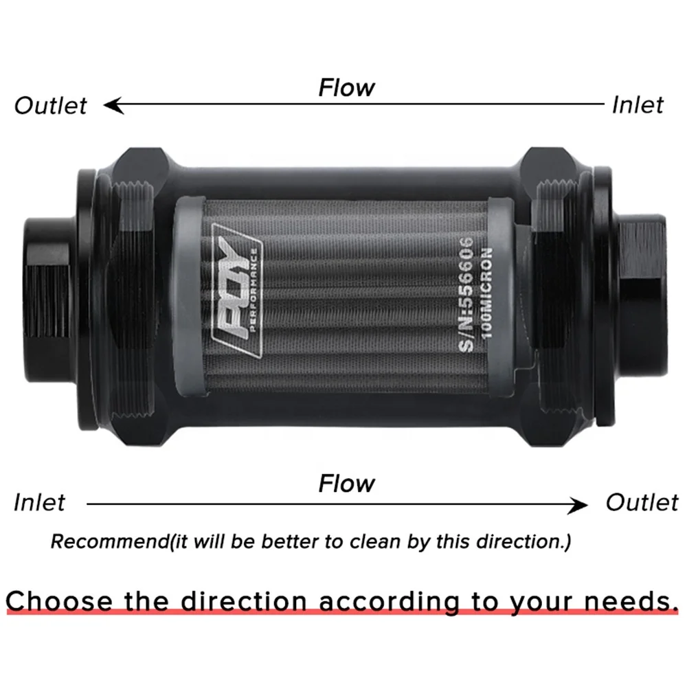 Oil Pressure Gauge Universal AN6 Inline Fuel Filter - 100 Micron Cleanable Aluminum Alloy, High Capacity For Gasoline Systems Fuel Filter 1/4