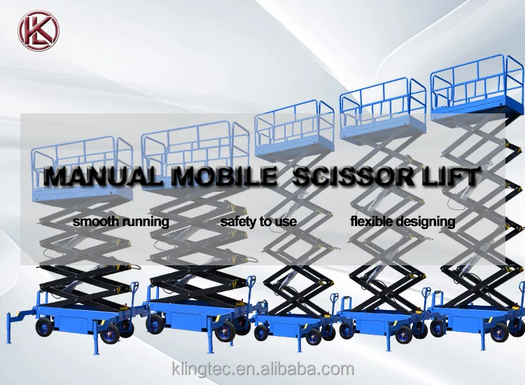 Manual Mobile Scissor Lift Platform Scissor Lift Table Aerial Work ...