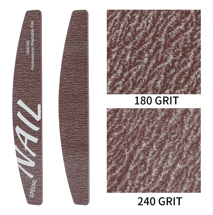180240 Half Moon Shaped Washable Nail Art Scrub Strip File & Sanding Tool for Nail Trimming Care & Styling