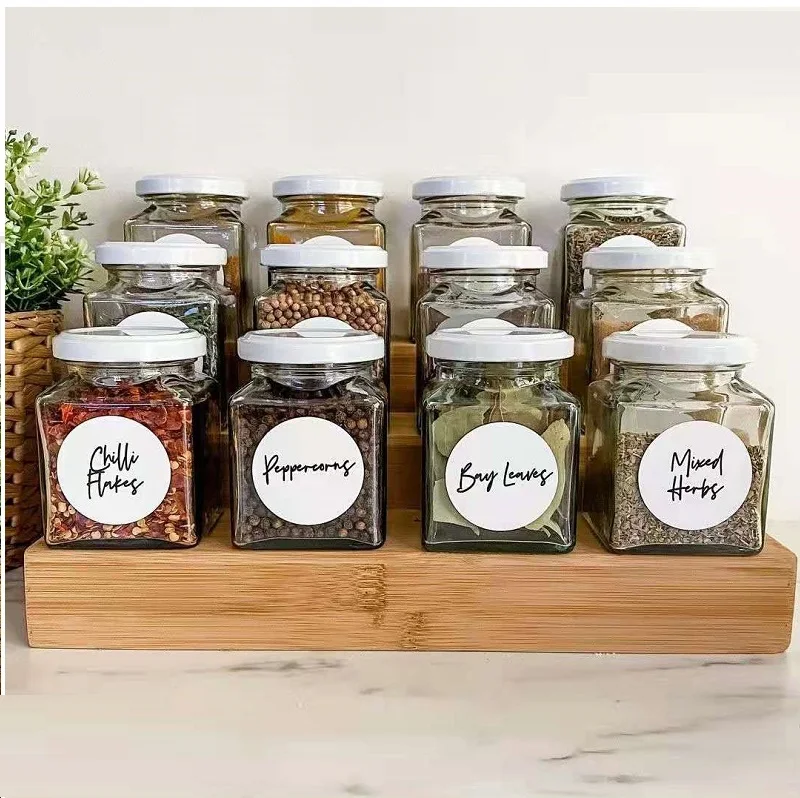 Glass Spice Jar Replacements for Kitchen Spice Rack, Empty Spice