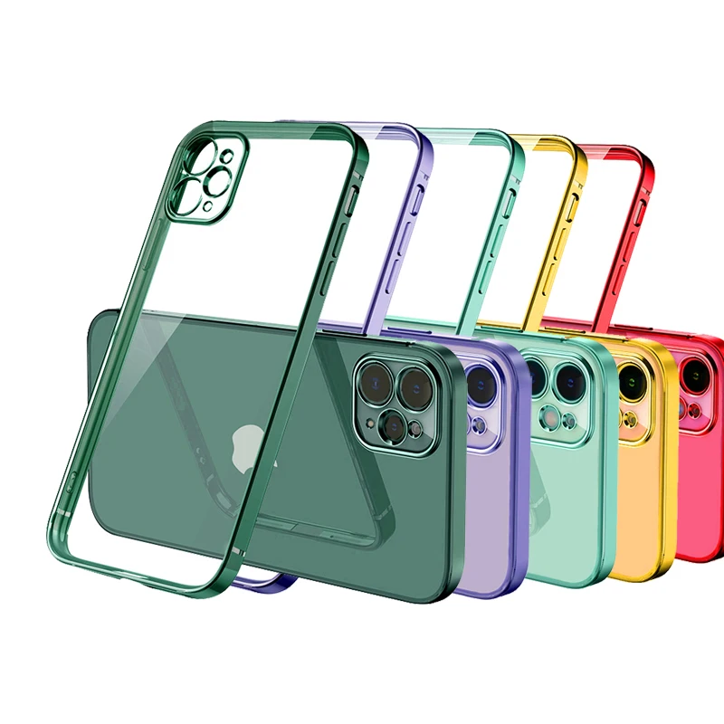 Transparent Square Clear Case Compatible for iPhone 14 13 12 11