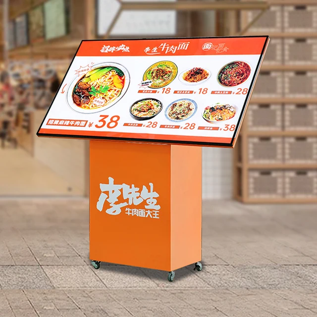 Shopping mall point restaurant guest artifact LED light box advertising light brand advertising display stand floor vertical