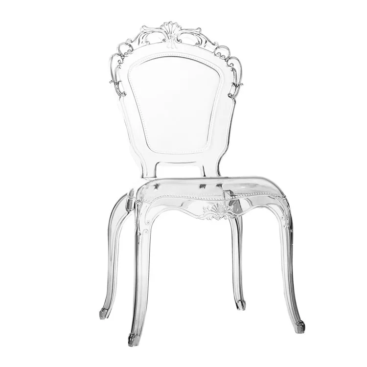 One Piece Palace Chair Transparent Resin Outdoor Wedding Crystal Princess Chair Buy Milky