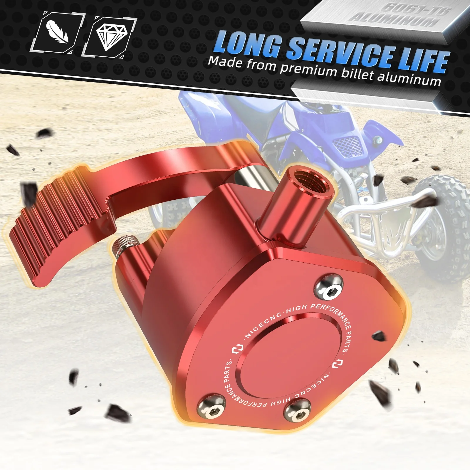 NiceCNC ATV Thumb Throttle Assembly untuk Yamaha Banshee Warrior 350  Blaster 200 Raptor 700 660R YFM700R YFZ450R