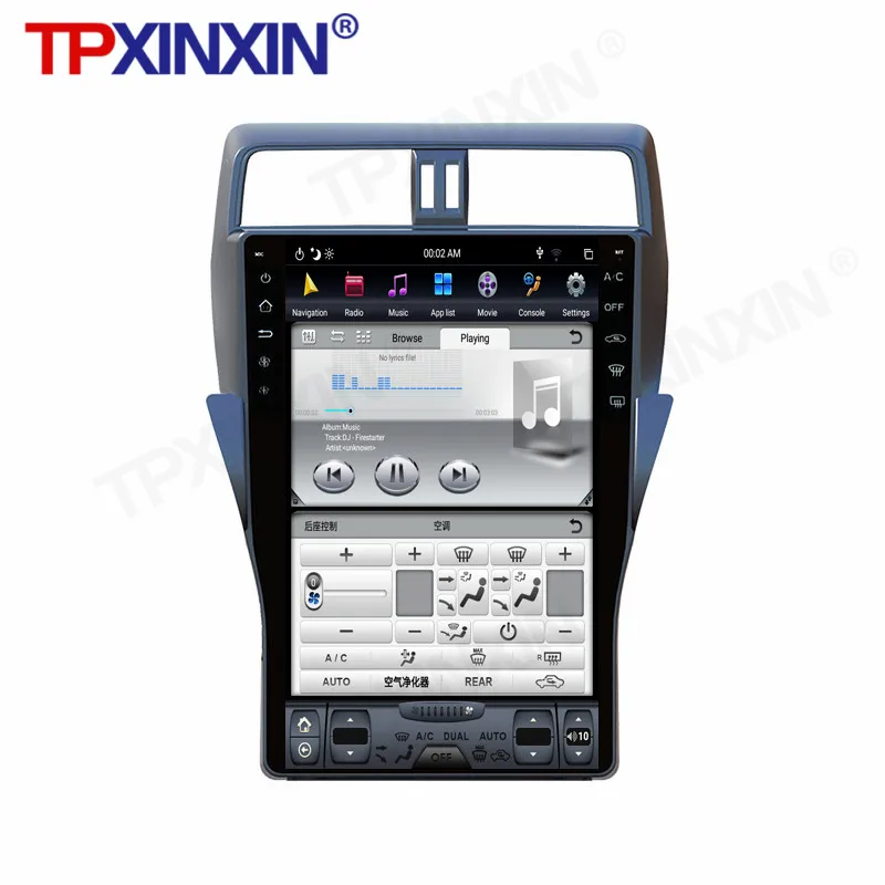 Android 11 for Toyota Land Cruiser Prado 150 Tesla Style Big Touch Screen Car Multimedia Player 128G GPS Audio Radio Head Unit