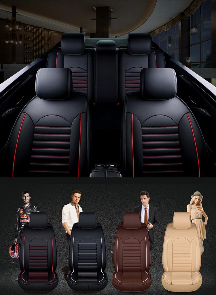 Fashion Sports Full Pu Leather Four Seasons Car Seat Cover For