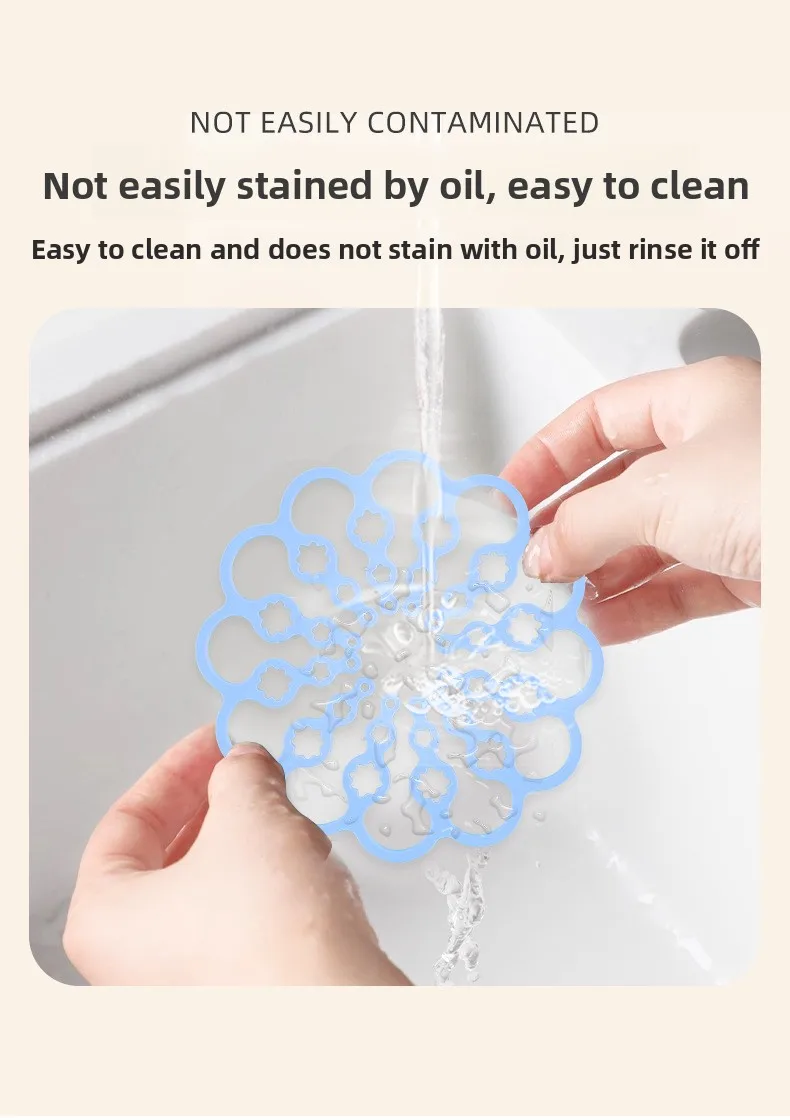 Stretchable and Foldable Reusable High-temperature Resistant Silicone Heat Insulation Pad for Tableware Trays details