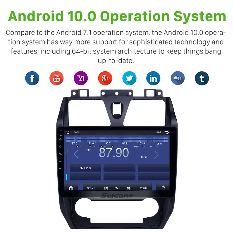 10.1 Inch Android 11.0 GPS Navigation Radio for 2012 2013 Geely Emgrand EC7 with HD Touchscreen  USB Support Carplay TPM