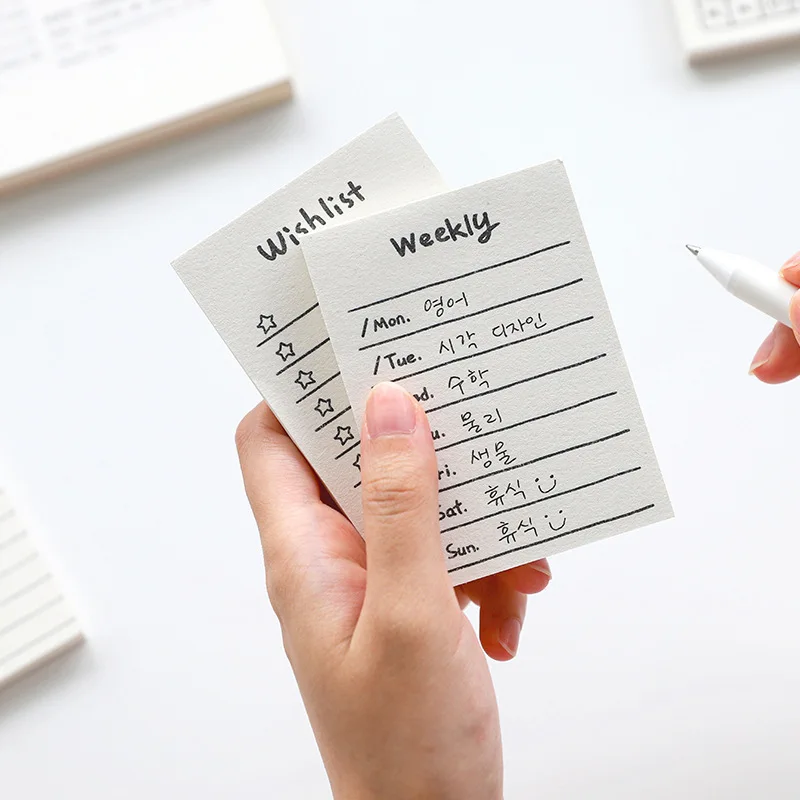 50 Sheets Creative Daily Schedule Memo Pad to Do List Time Sticky Notes Schedule Planner Office School Supplies Stationery