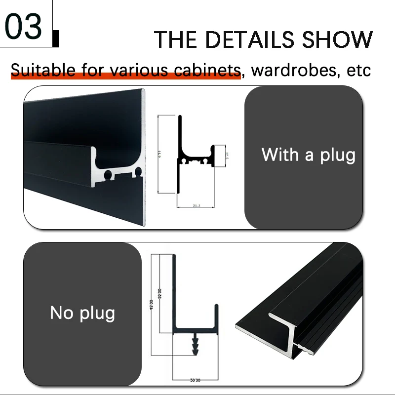 Royen Drawer Matt Black Aluminium Door Handle Kitchen