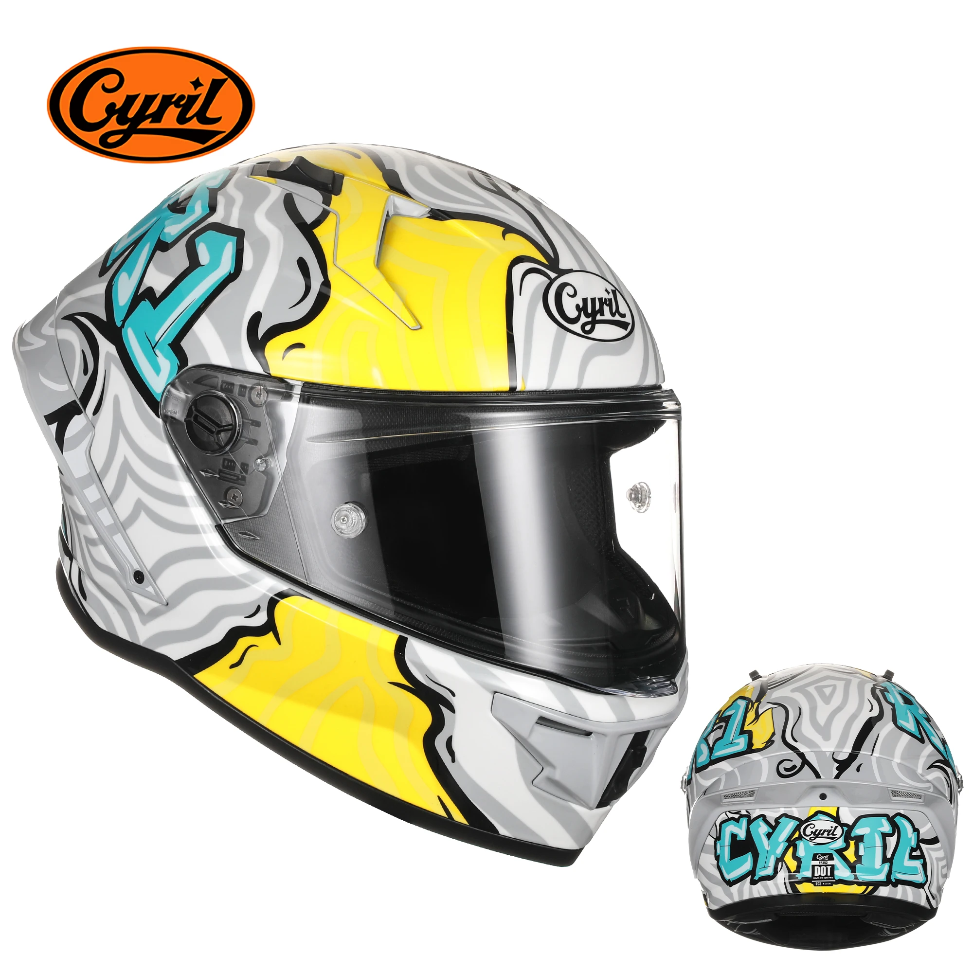 Fashion Cyril R1 Ladies Full Face Motorcycle Helmet - DOT