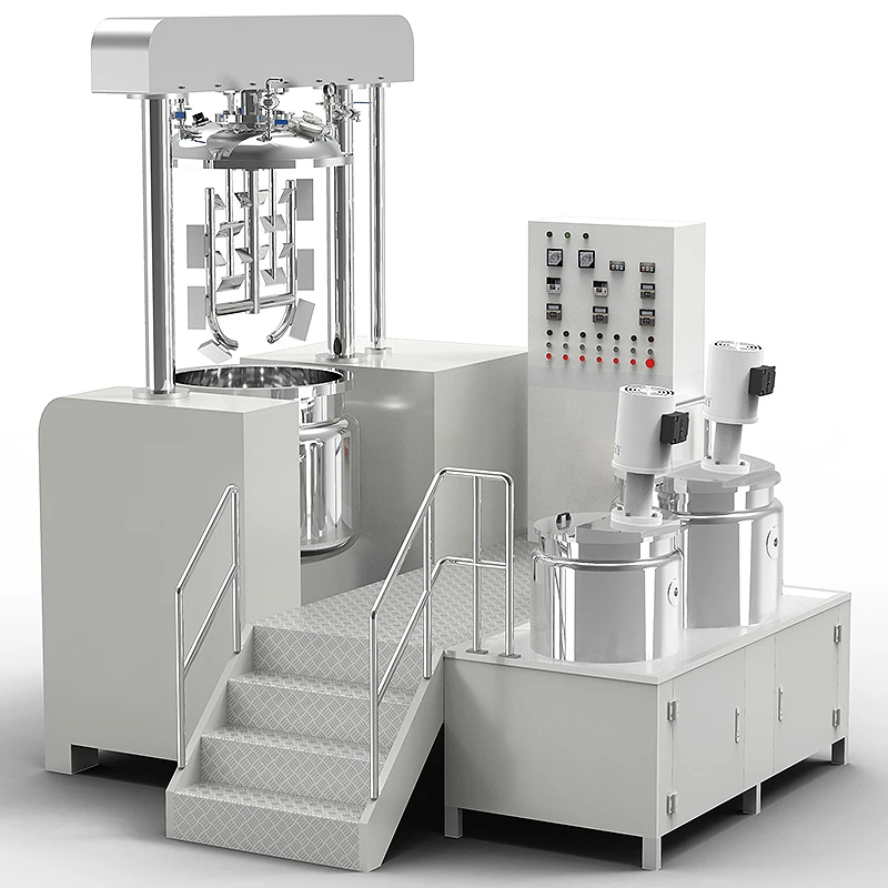 Гидравлический подъемный вакуумный смеситель для производства косметического