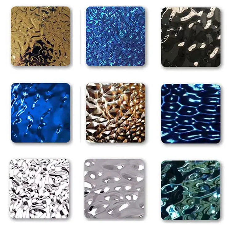 decorative stamped metal panels 304 Wall Plate water ripple effect sheet