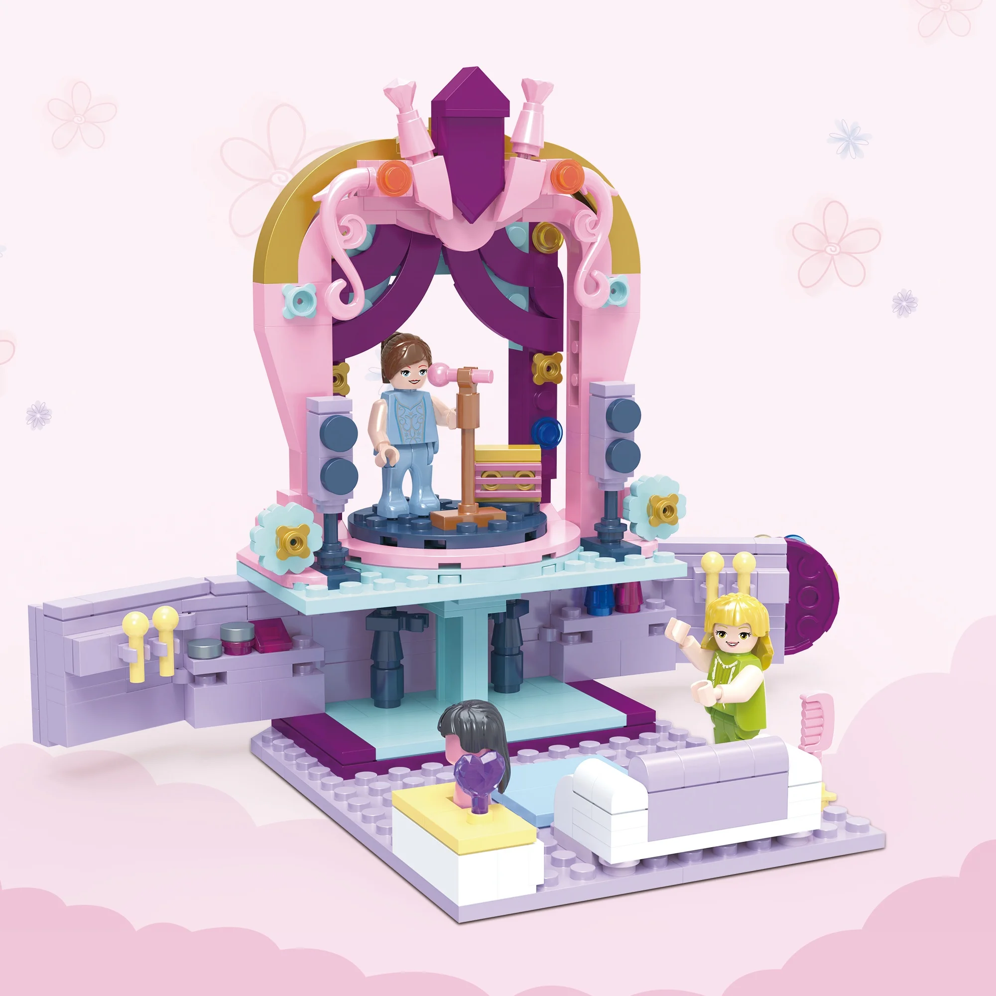 Wholesale COGO 4588 Pink Castle Building Blocks - Fun