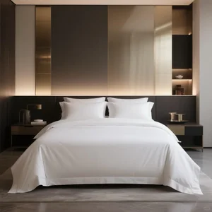 5-star Quality Professional Hotel Bedding Set 100% Cotton Satin Weave White 4 Piece Bulk Supply Hotel and Home Use