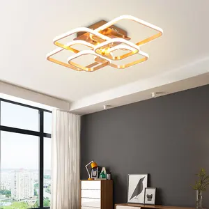 Modern Luxury Decorative Indoor Living Room Gold Aluminum Dimmable Led Chandeliers Ceiling Light