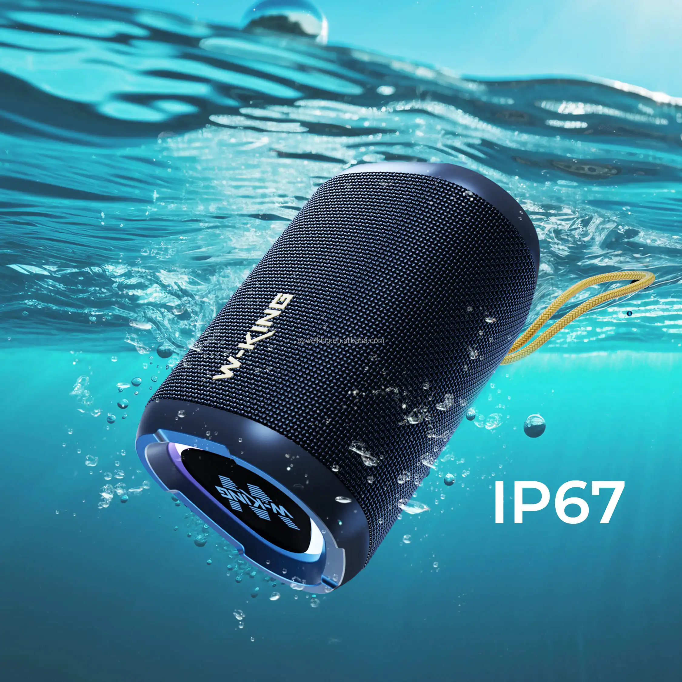 W-KING D110 Portable 15W Output for 5.3 Wireless Speaker New Arrival 2025 Waterproof IPX7 RGB Light Bass Feature 2900mAh