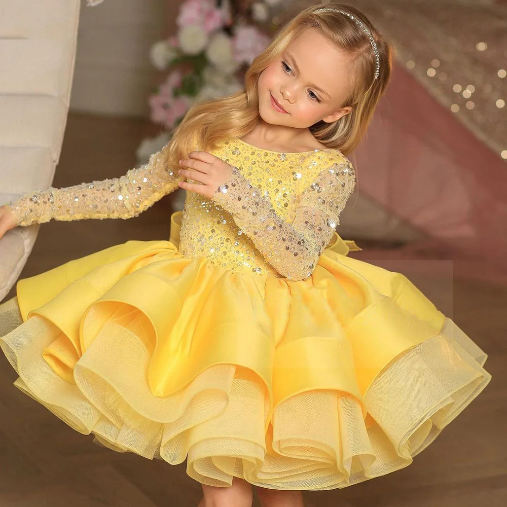 fitted lace wedding dress Girls Long Sleeve Baby Rib Cotton Dress main image 0