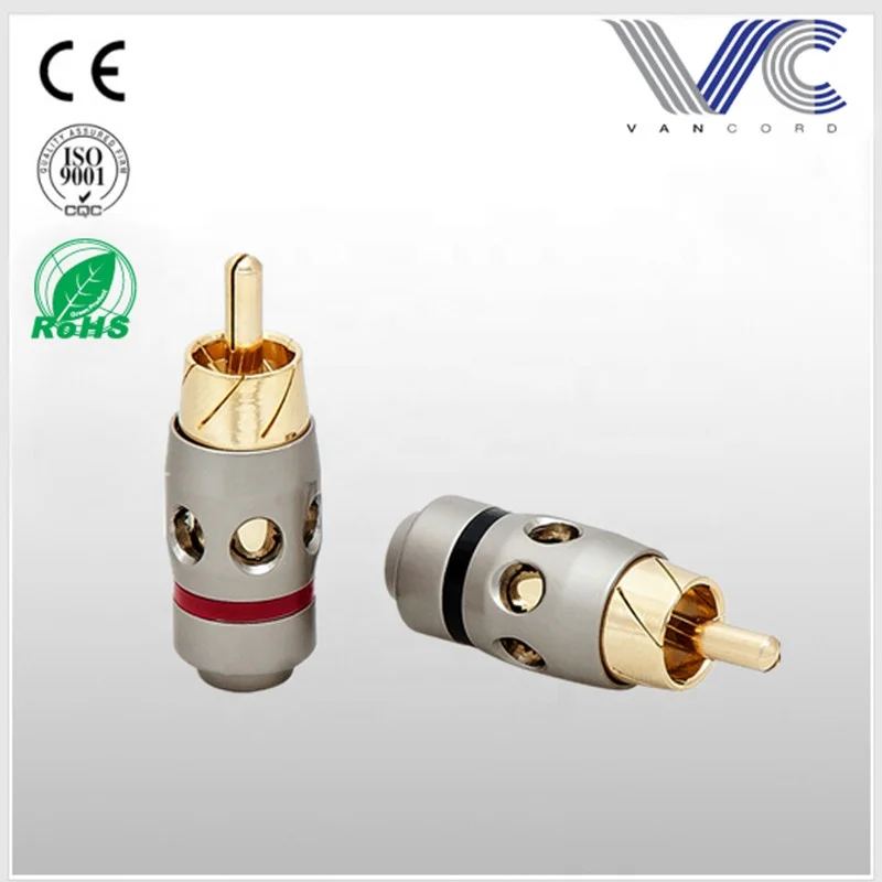 
 Аудио видео RCA штекер золотой и никелированный  