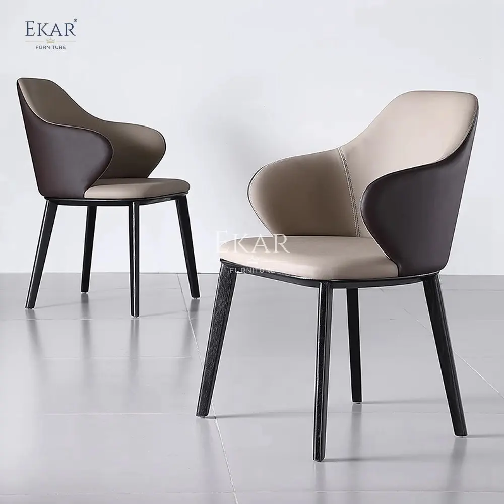 product modern design leatherette backrest armchair dining chair with fabric seat cushion for school or apartment use-65