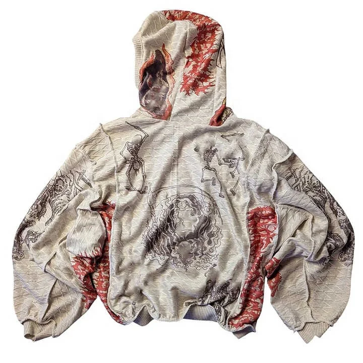 Salati Manufacturer Custom Face Cover Jumper Pullover Print Oversized Mask Knitted Hoody Sweater Ninja Balaclava Hoodies for Men gallery 2
